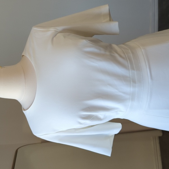 NEW Calvin Klein Short Sleeve Fit & Flare Stripe Hem Dress White 18W preppy - Picture 4 of 13